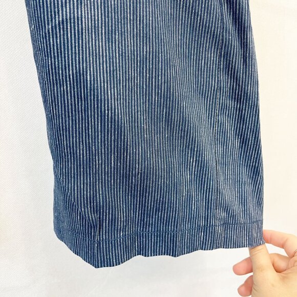 NEW NYDJ Curves 360 The Trouser in Agua Stripe Linen Blend Blue - Size 16 - Picture 3 of 9